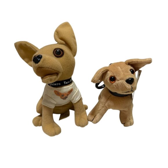 Taco Bell Chihuahua Plush Toys Set of 2 Collectible Vintage - Picture 1 of 7
